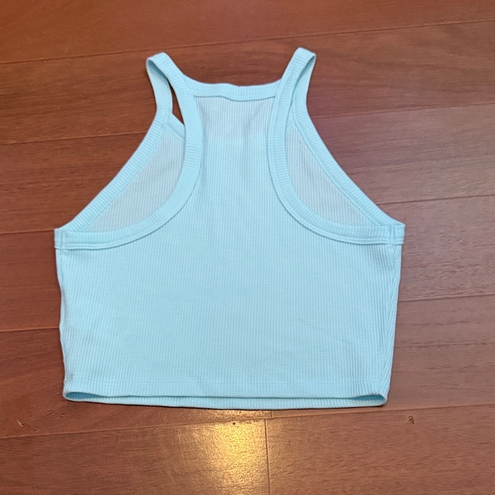 Light Blue Ribbed Tank Top - Picture 2 of 3